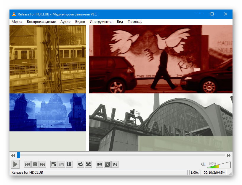 VLC MediaPlayer 1.1 интерфейс