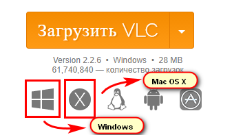 Выбор: windows или MAC